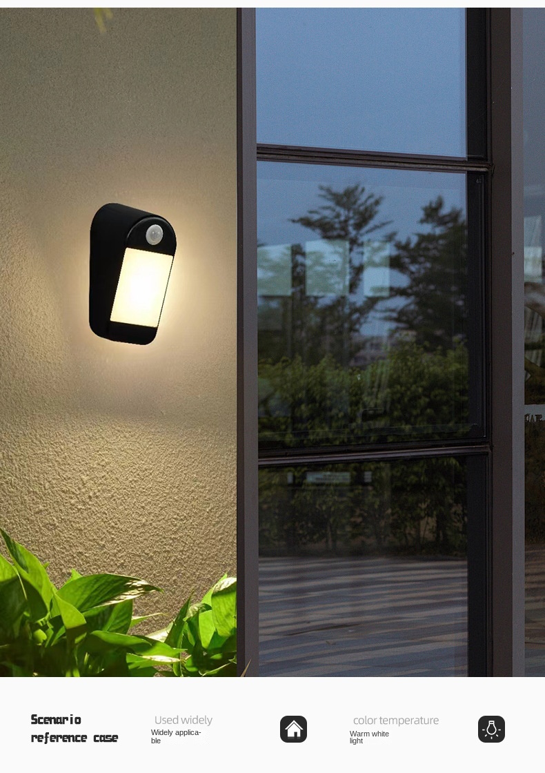 Modern Outdoor Waterproof Aluminum Induction Wall Lamp Simple Villa Exterior LED Decorative Wall Lamp for Cross Border