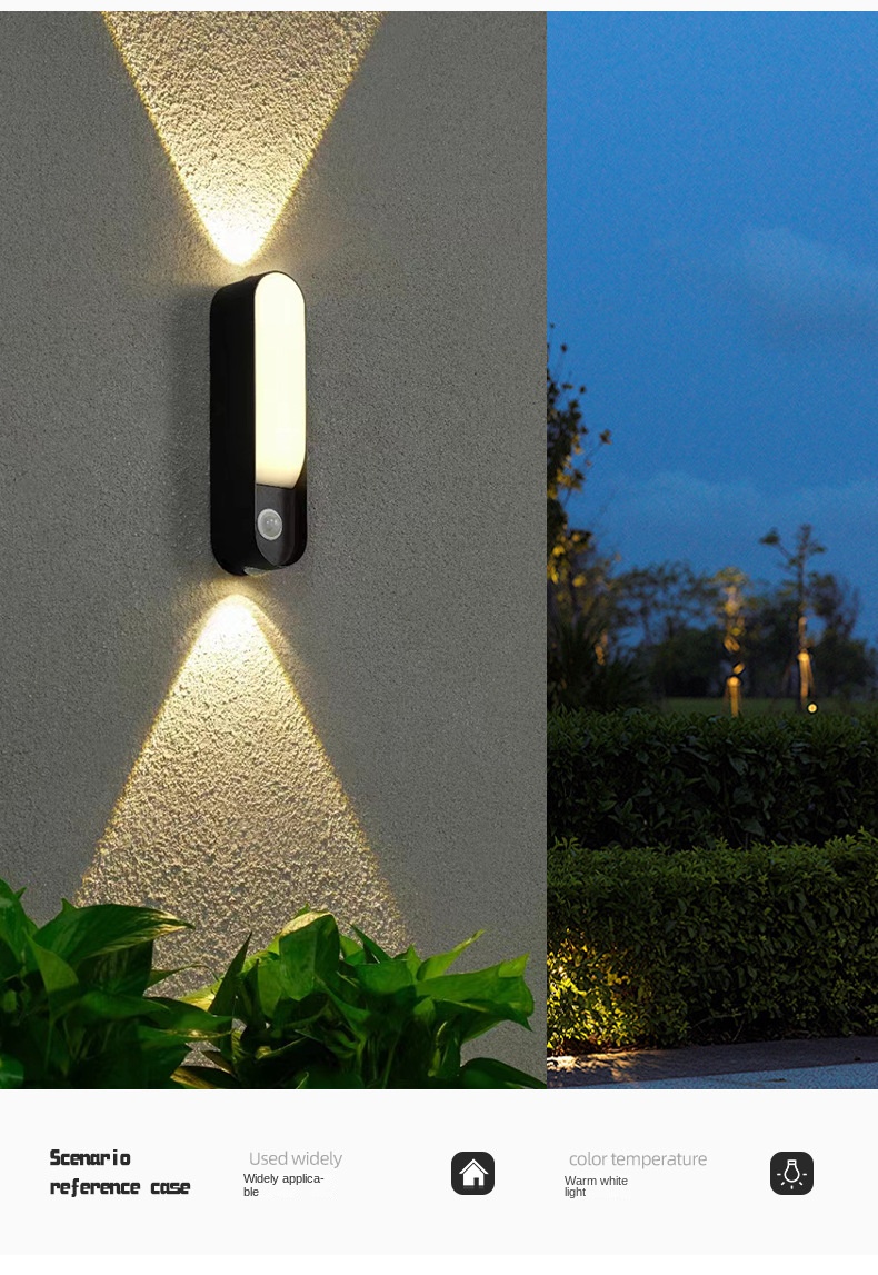 Modern Outdoor Waterproof Aluminum Induction Wall Lamp Simple Villa Exterior LED Decorative Wall Lamp for Cross Border