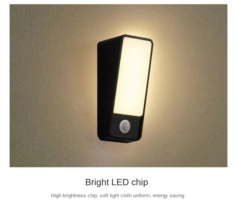 Modern Outdoor Waterproof Aluminum Induction Wall Lamp Simple Villa Exterior LED Decorative Wall Lamp for Cross Border