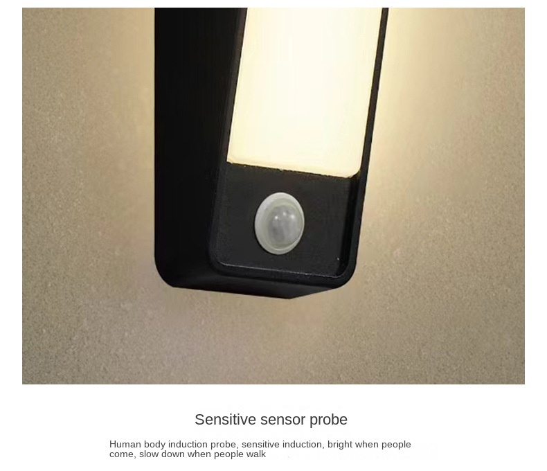 Modern Outdoor Waterproof Aluminum Induction Wall Lamp Simple Villa Exterior LED Decorative Wall Lamp for Cross Border