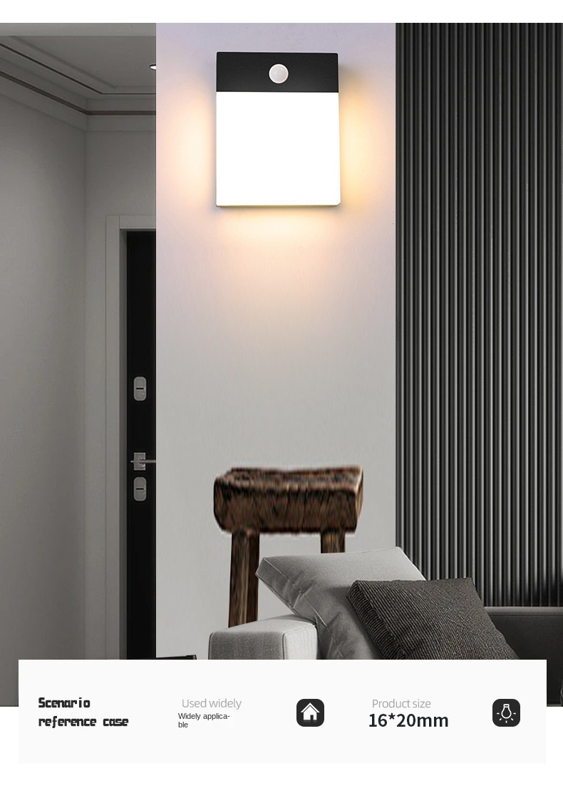 Outdoor Wall Lamp LED Waterproof Modern Minimalist Human Body Induction Wall Lamp Garden Balcony Aisle