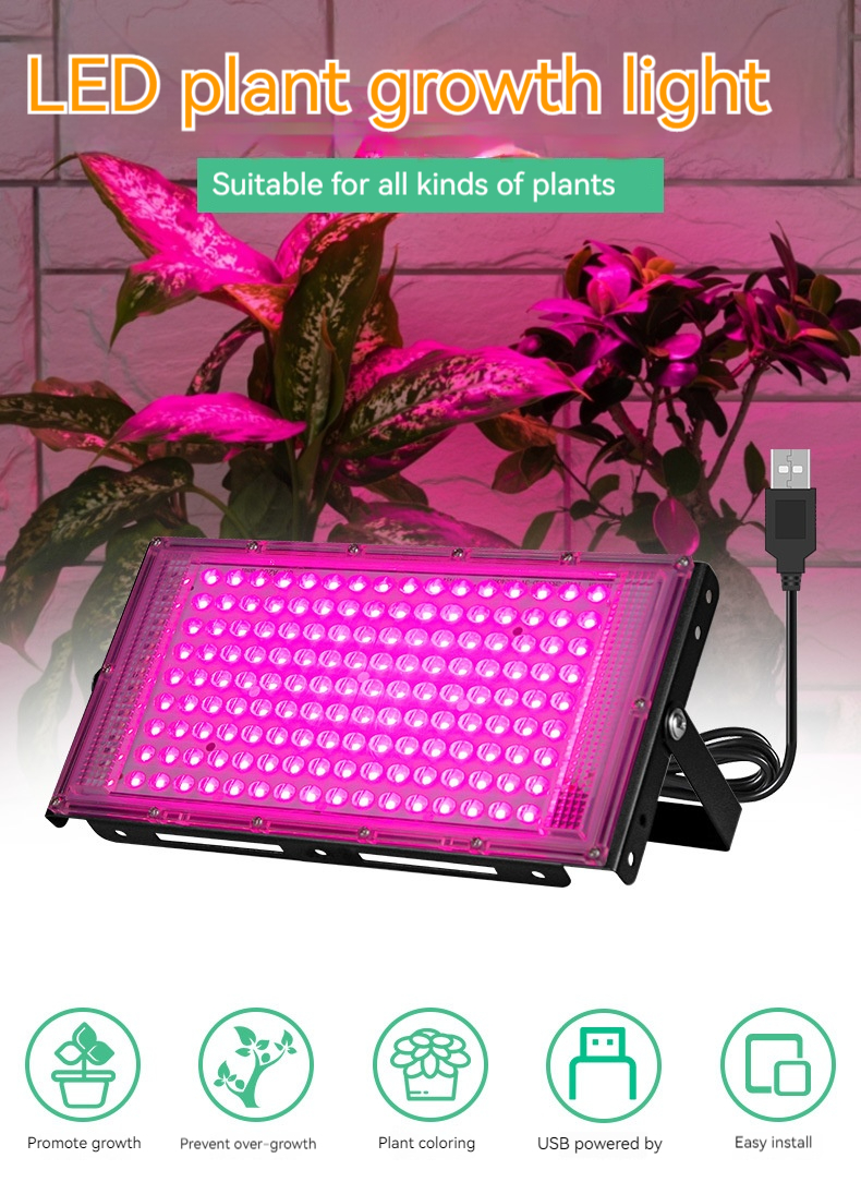 300W LED Indoor Plant Light IP65 Aluminum Lamp Body Spectrum White & IR UV Bloom Red Emission for Flower & Plant Growth