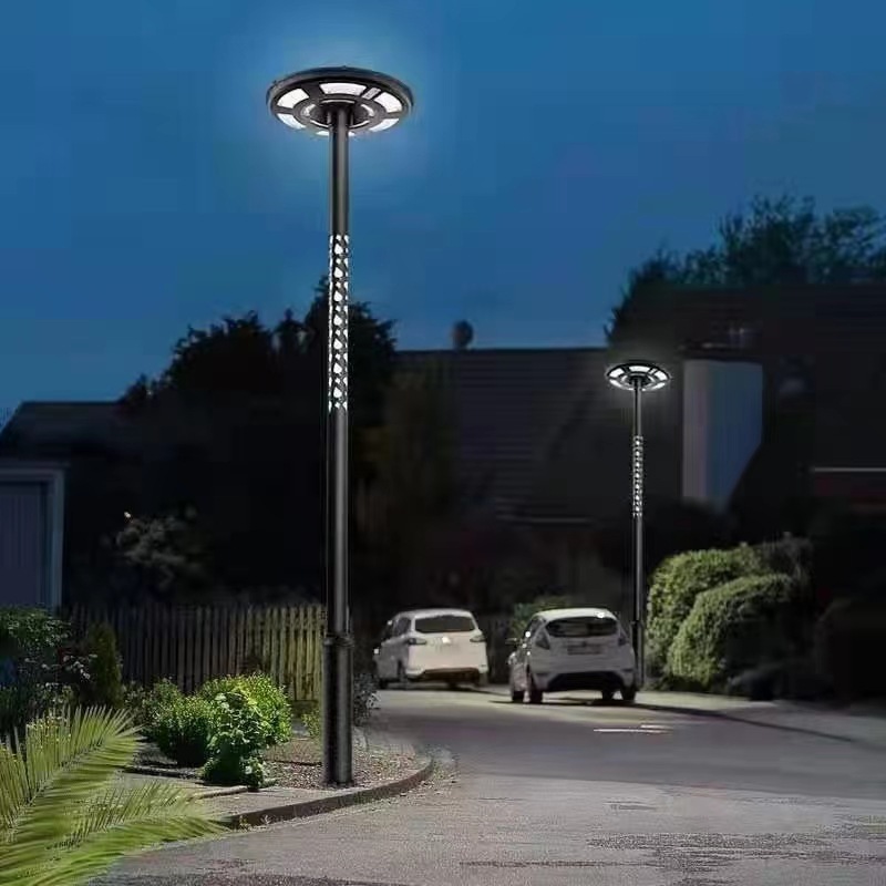 Modern Solar Courtyard Light Mobile LED Flying Saucer Outdoor Lamp for Garden Circular Integrated Landscape Light for Camping