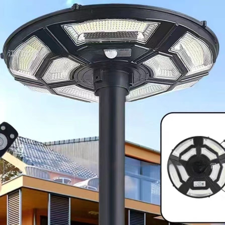 Modern Solar Courtyard Light Mobile LED Flying Saucer Outdoor Lamp for Garden Circular Integrated Landscape Light for Camping