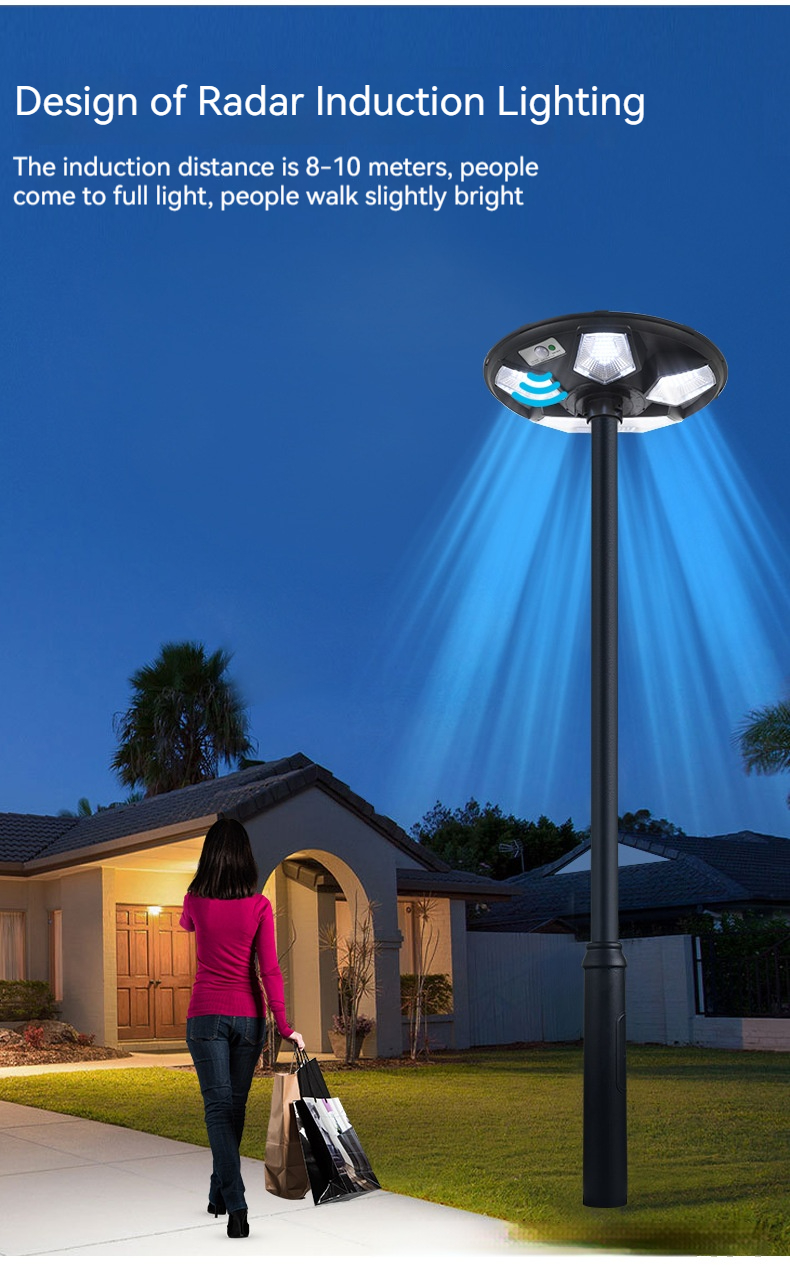 Modern Solar Courtyard Light Mobile LED Flying Saucer Outdoor Lamp for Garden Circular Integrated Landscape Light for Camping