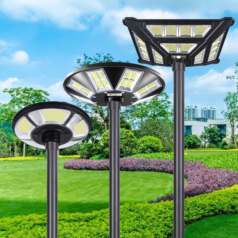 Integrated Modern IP65 LED Solar Street Light Light Sensing for Outdoor Gardens Parks Villas & Courtyards UFO Solar Light