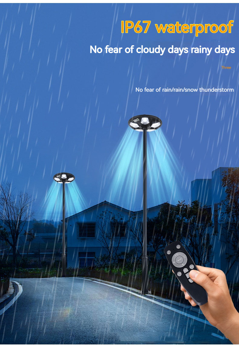 Integrated Modern IP65 LED Solar Street Light Light Sensing for Outdoor Gardens Parks Villas & Courtyards UFO Solar Light