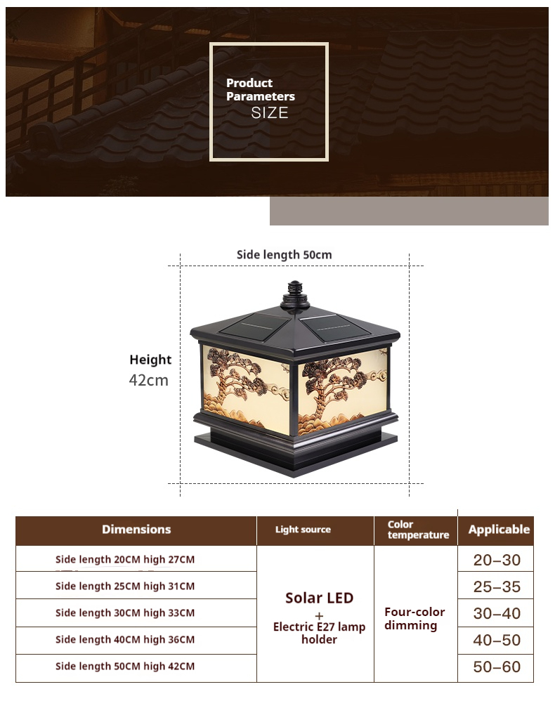 Dual-Use Solar Courtyard Wall Gate and Garden Column Headlight Outdoor Aluminum Decorative Light for Landscape