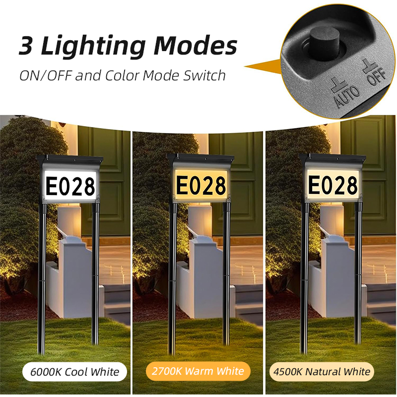 Silver IP65 Outdoor Home Address Sign Solar LED Lights DPL100picture4