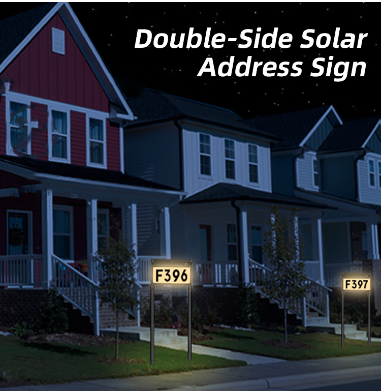 Au Silver IP65 Waterproof Outdoor Solar LED Lights ROHS for Home Address Sign House Numbers Road Application Battery Power