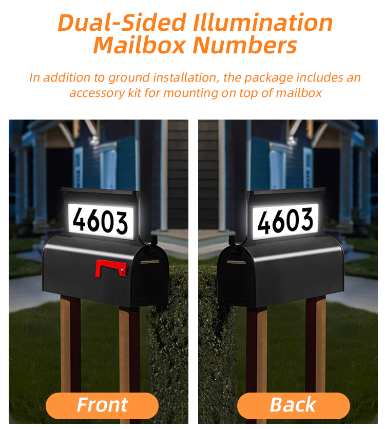 Au Silver IP65 Waterproof Outdoor Solar LED Lights ROHS for Home Address Sign House Numbers Road Application Battery Power