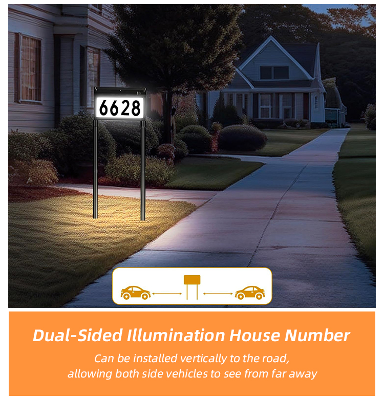 Au Silver IP65 Waterproof Outdoor Solar LED Lights ROHS for Home Address Sign House Numbers Road Application Battery Power