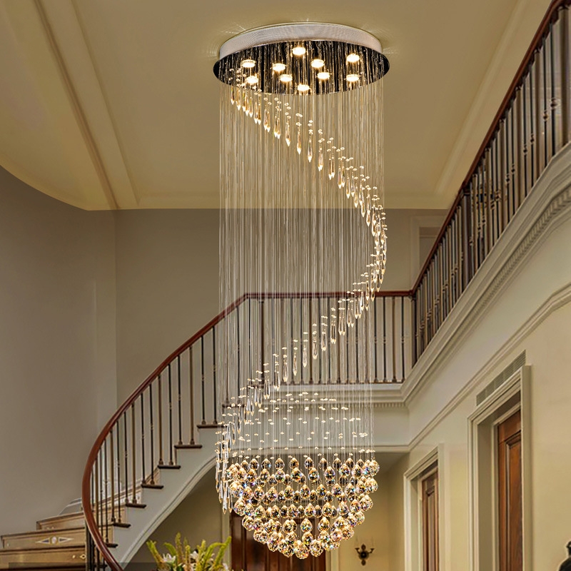 Hotel Villa Spiral Simple Living Room Crystal Chandelier CHA470picture2