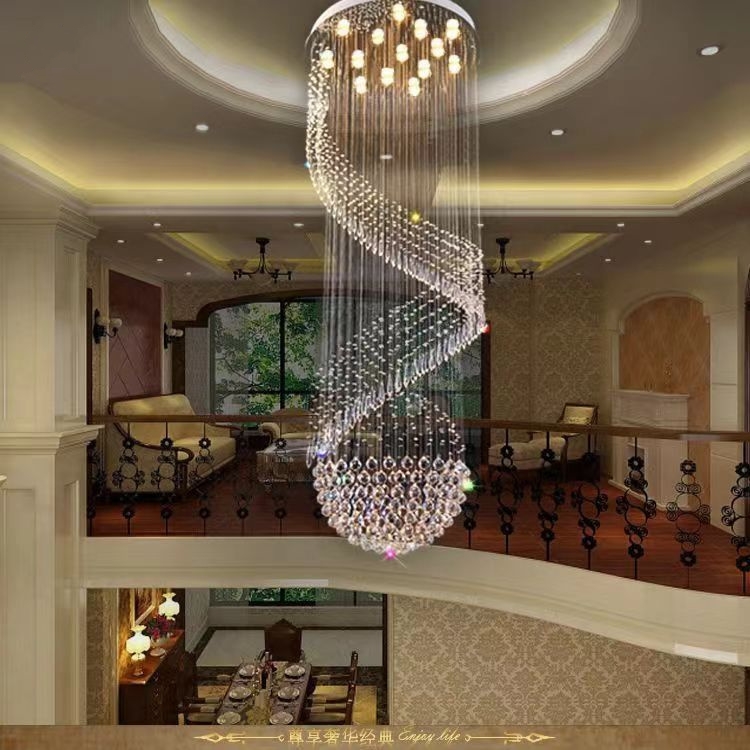 Hotel Villa Spiral Simple Living Room Crystal Chandelier CHA470picture4
