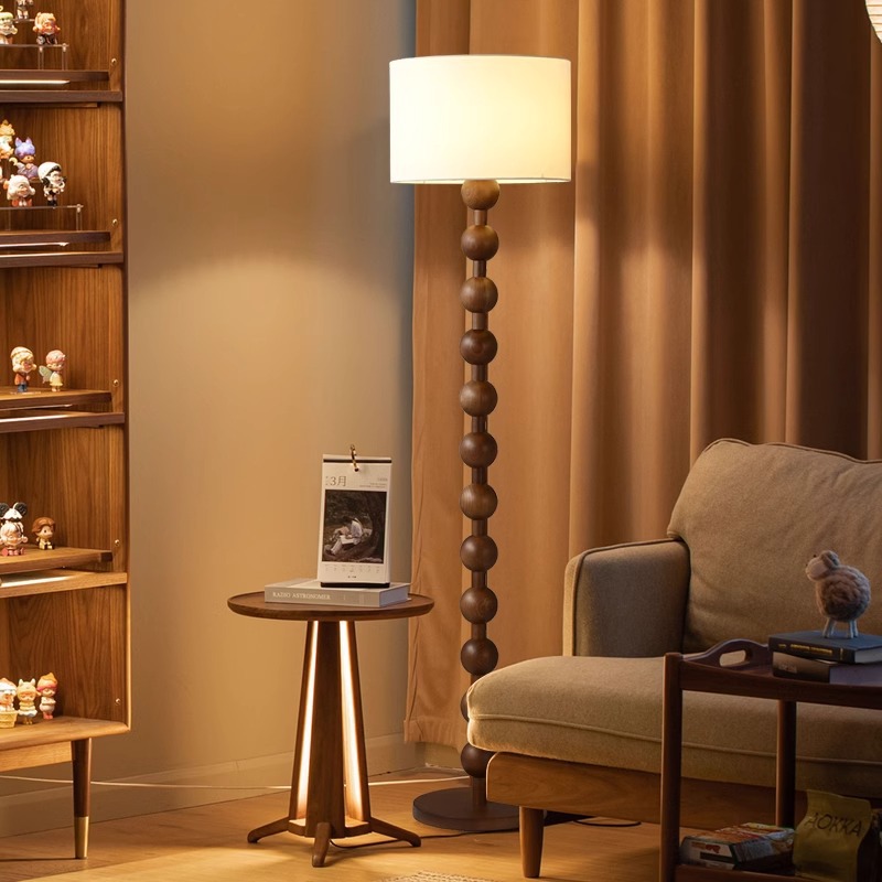Retro Style Solid Wood Bedroom Bedside Floor Lamp FRL680picture4