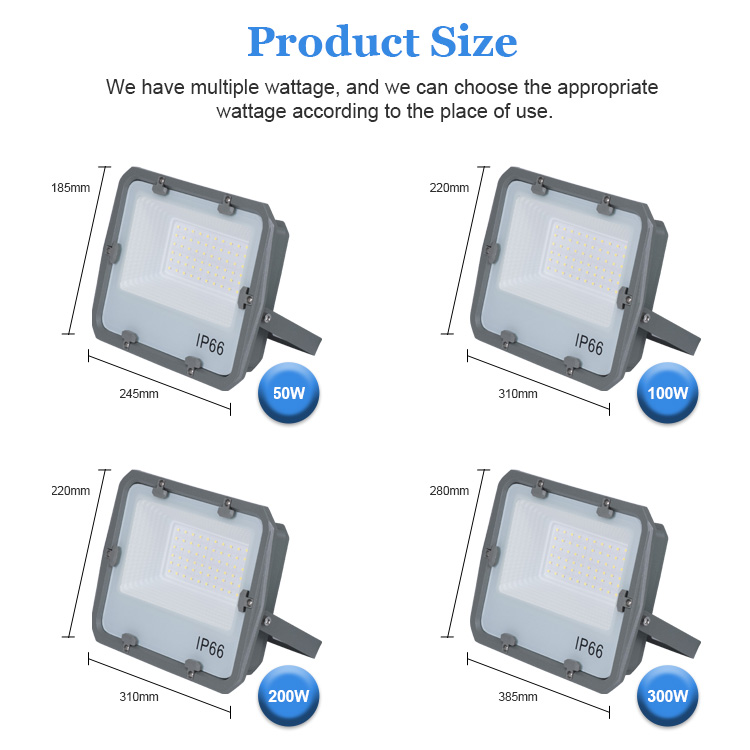 100W 200W 300W Die Cast Aluminum SMD LED Floodlights FL1690picture2