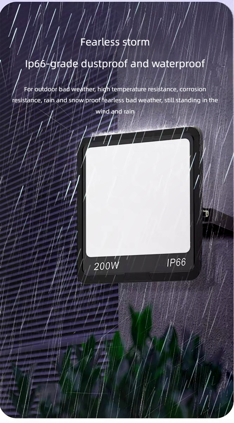 New Outdoor Waterproof Anti-glare Garden Floodlight IP66 Factory Warehouse High Brightness Floodlight 300W