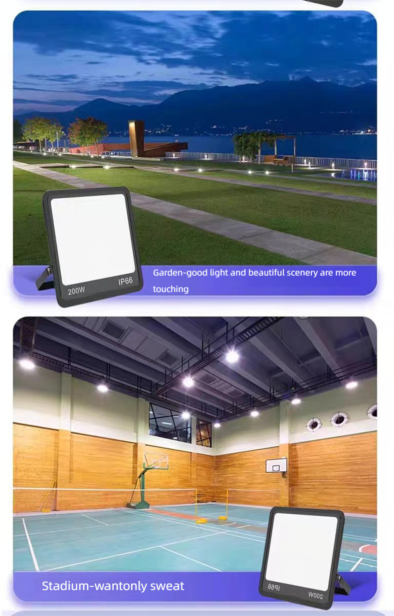 New Outdoor Waterproof Anti-glare Garden Floodlight IP66 Factory Warehouse High Brightness Floodlight 300W