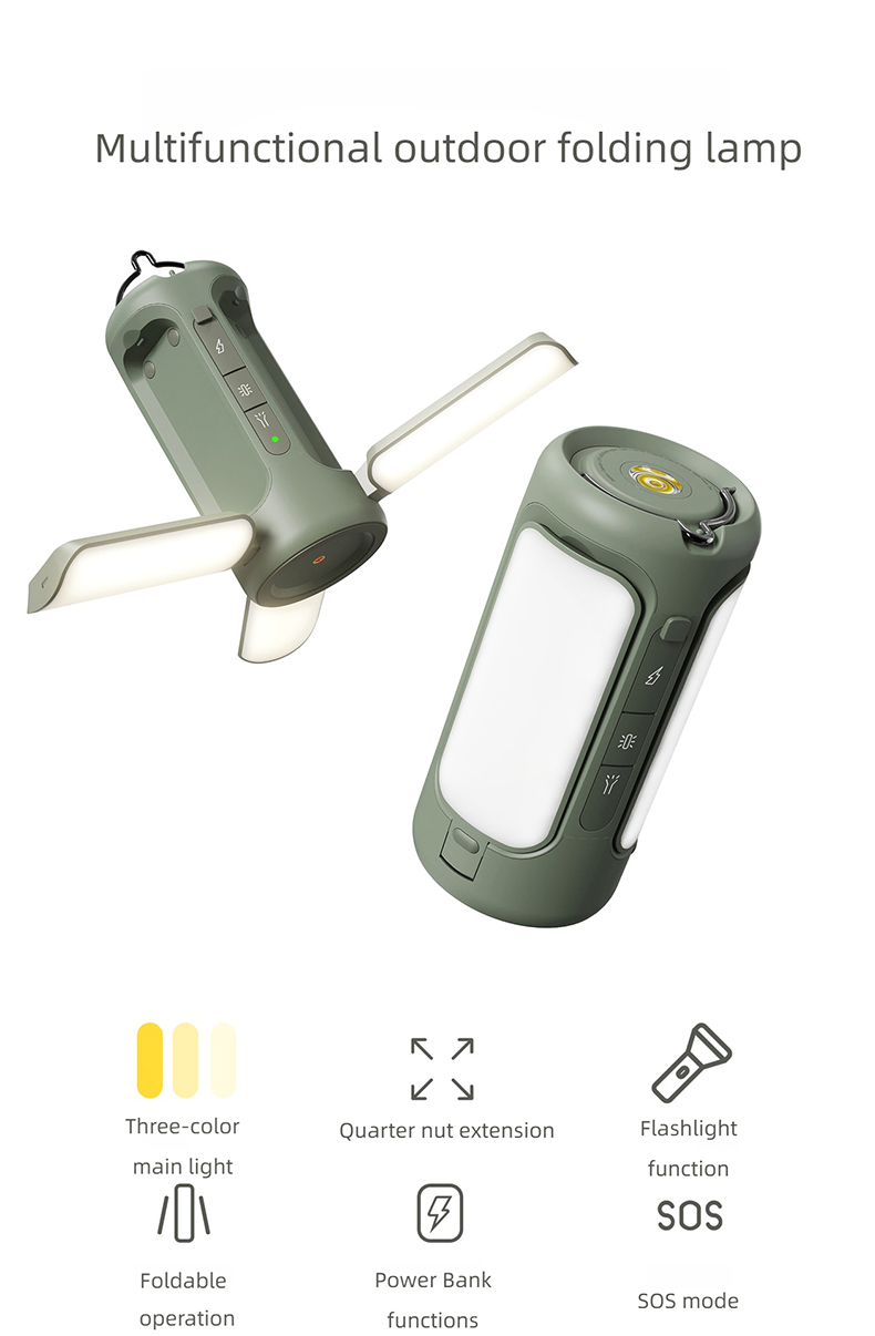 Outdoor Camping Lamp Atmosphere Lamp Comes with Flashlight Power Bank Multifunctio<i></i>nal High Brightness Camping Lamp