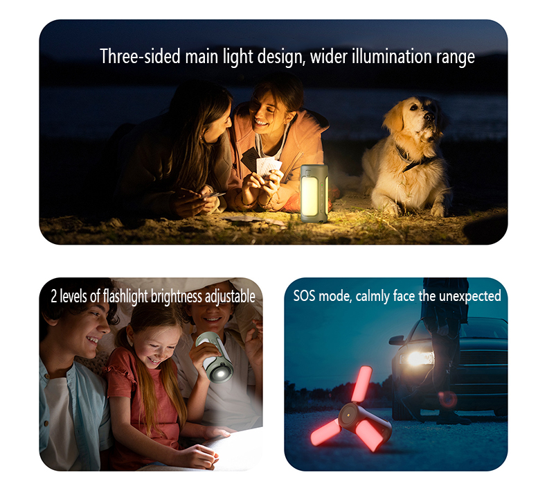 Outdoor Camping Lamp Atmosphere Lamp Comes with Flashlight Power Bank Multifunctio<i></i>nal High Brightness Camping Lamp