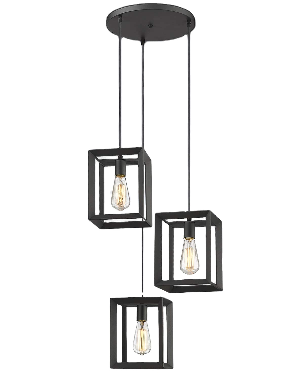 Farmhouse Vintage Design 3 Light Classic Rectangle Pendant Light PEN660