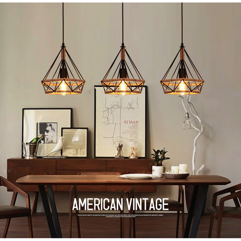 New Nordic Restaurant Chandelier Industrial Style Retro American LED Lamps