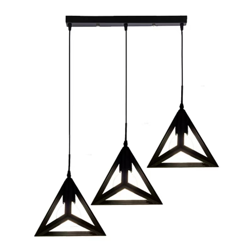 3 Heads Chandelier Retro Round Square LED Single Pendant Light PEN670