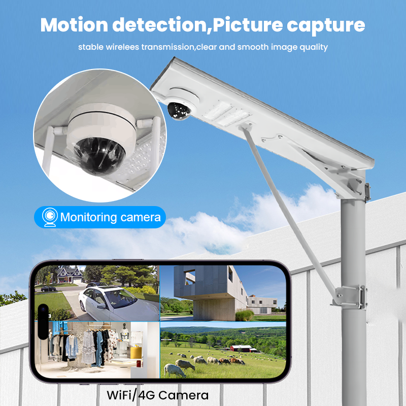 All in One 4G 1080P CCTV Aluminum 100W-600W Solar Street Light SSL1280picture3