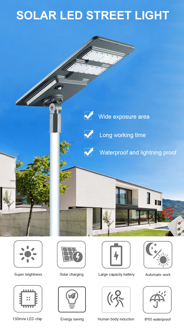 Industrial Solar Street Lighting Long Woking Time Outdoor IP65 Waterproof Aluminum 100w 200w 300w 400w LED Solar Street Lights