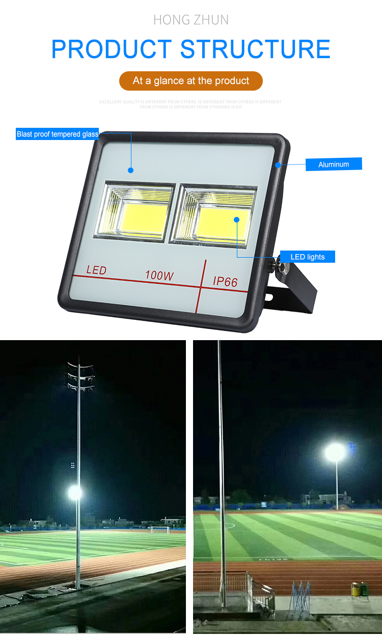 Stadium Led Flood Light Outdoor Sports Reflectores COB Waterproof IP65 IP67 100W 200W 300W 400W 500W 600W 800W LED Flood Light
