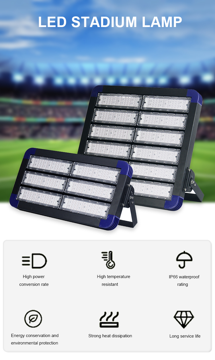 IP65 Waterproof AC LED Flood Light 100W-1000W Aluminum Housing Sports Stadium Floodlight for Outdoor Garden Landscape Use