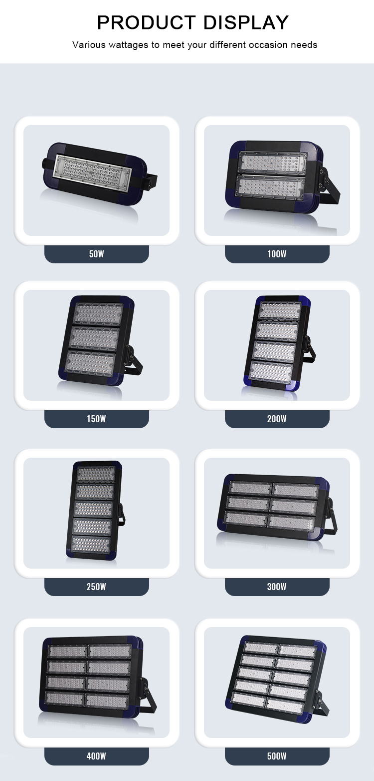 IP65 Waterproof AC LED Flood Light 100W-1000W Aluminum Housing Sports Stadium Floodlight for Outdoor Garden Landscape Use
