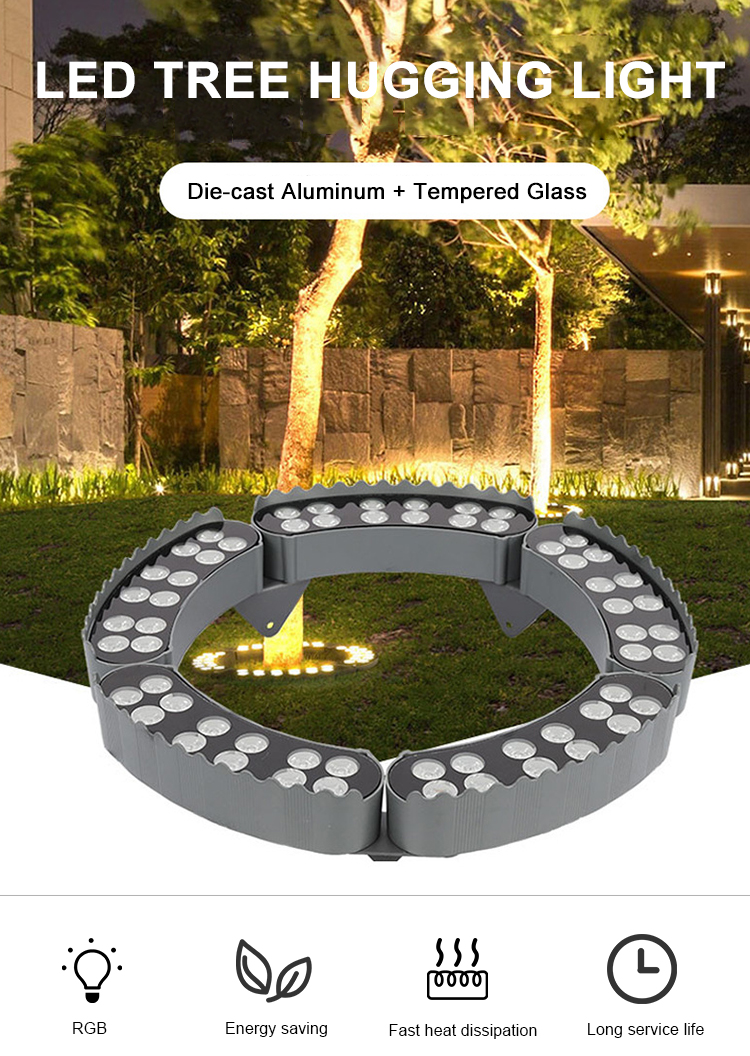 DC24V Led Tree Holding Lamp Pillar Lights Outdoor Circular Beam Lamp Landscape Lighting Projection Colorful RGB Tree Lighting