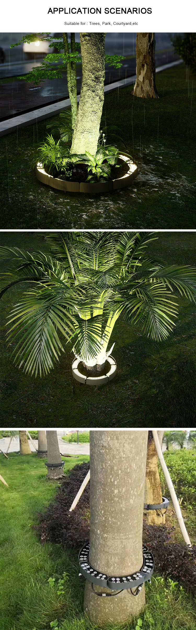 DC24V Led Tree Holding Lamp Pillar Lights Outdoor Circular Beam Lamp Landscape Lighting Projection Colorful RGB Tree Lighting