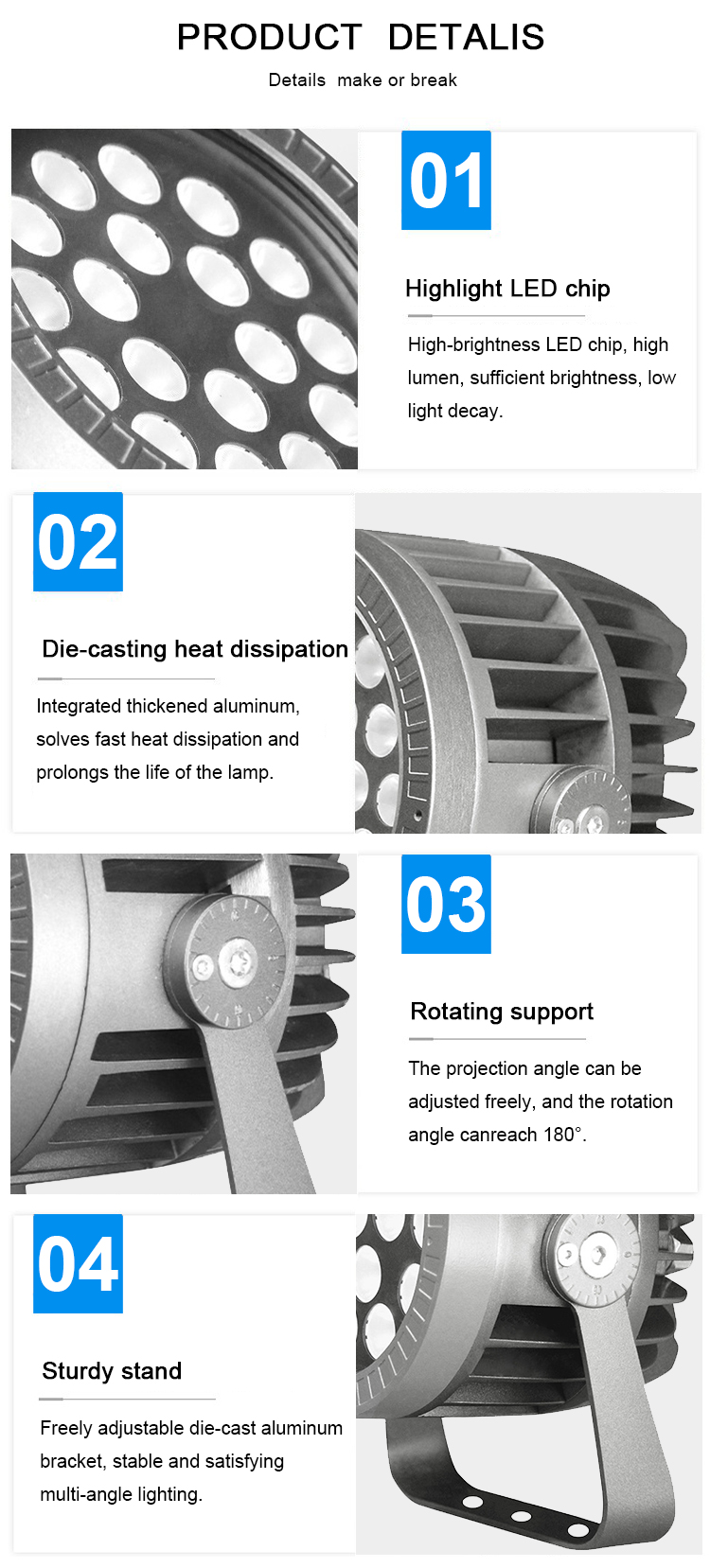 Modern Style Outdoor Garden Landscape Flood Light Aluminum Ip65 Garden Spotlight Projectors Light Led Flood Light