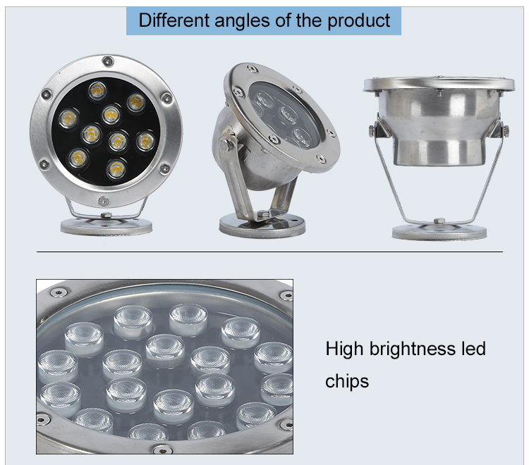 9w Zho<i></i>ngshan Factory Waterproof Decorative Pool Lighting Rgb Ip68 Led Underwater Light
