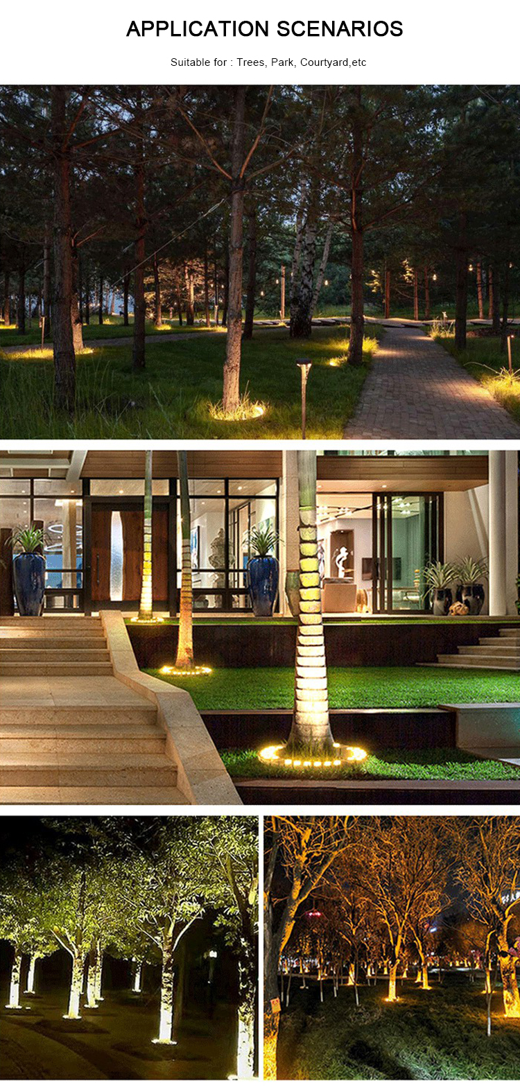 Outdoor Garden Ip65 Waterproof Rgb Automatic Color Change Post Projection Lamp Led Tree Holding Light