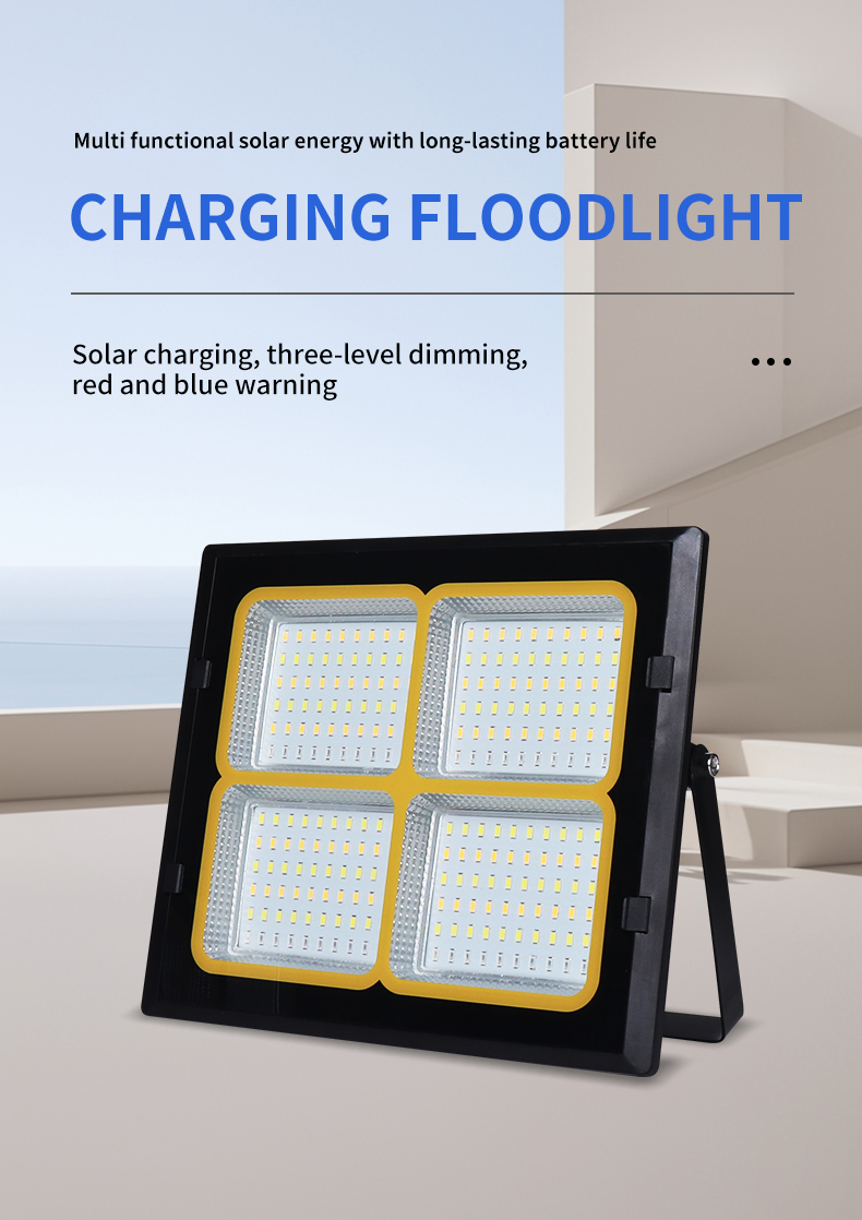 Portable Rechargeable 50w 100w 200w 300w Ip65 Outdoor Waterproof Led Solar Flood Light