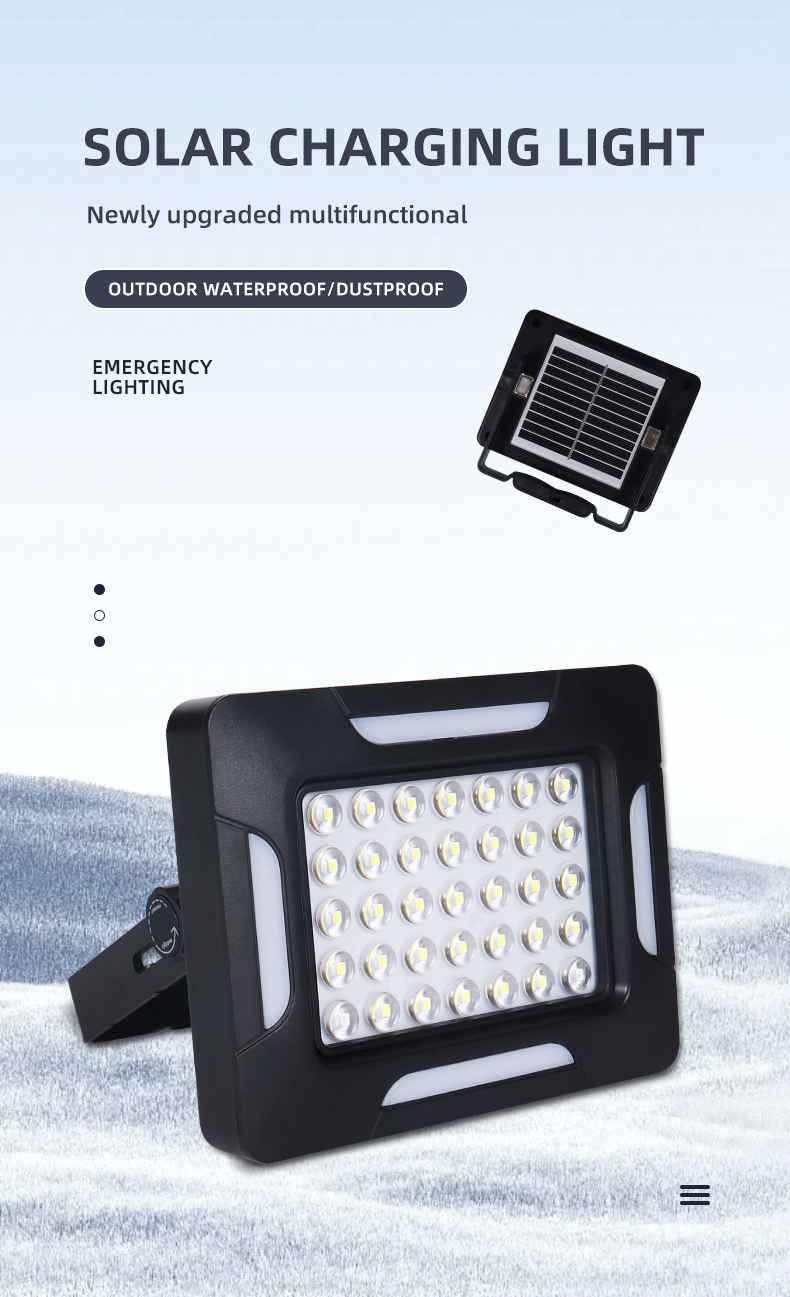New LED Solar Charging Camping Light Outdoor Emergency Portable Floodlight Household Emergency Lighting Night Market Light