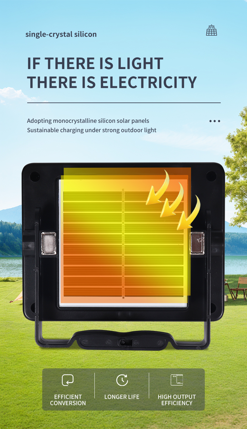 New LED Solar Charging Camping Light Outdoor Emergency Portable Floodlight Household Emergency Lighting Night Market Light