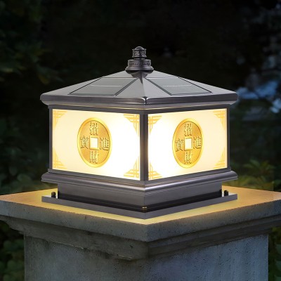 Dual-Use Solar Courtyard Wall Gate and Garden Column LED Pillar Light PLR1400picture7