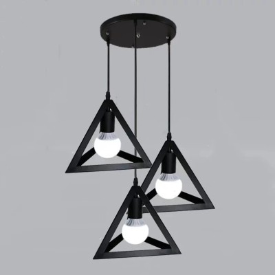 3 Heads Chandelier Retro Round Square LED Single Pendant Light PEN970picture6