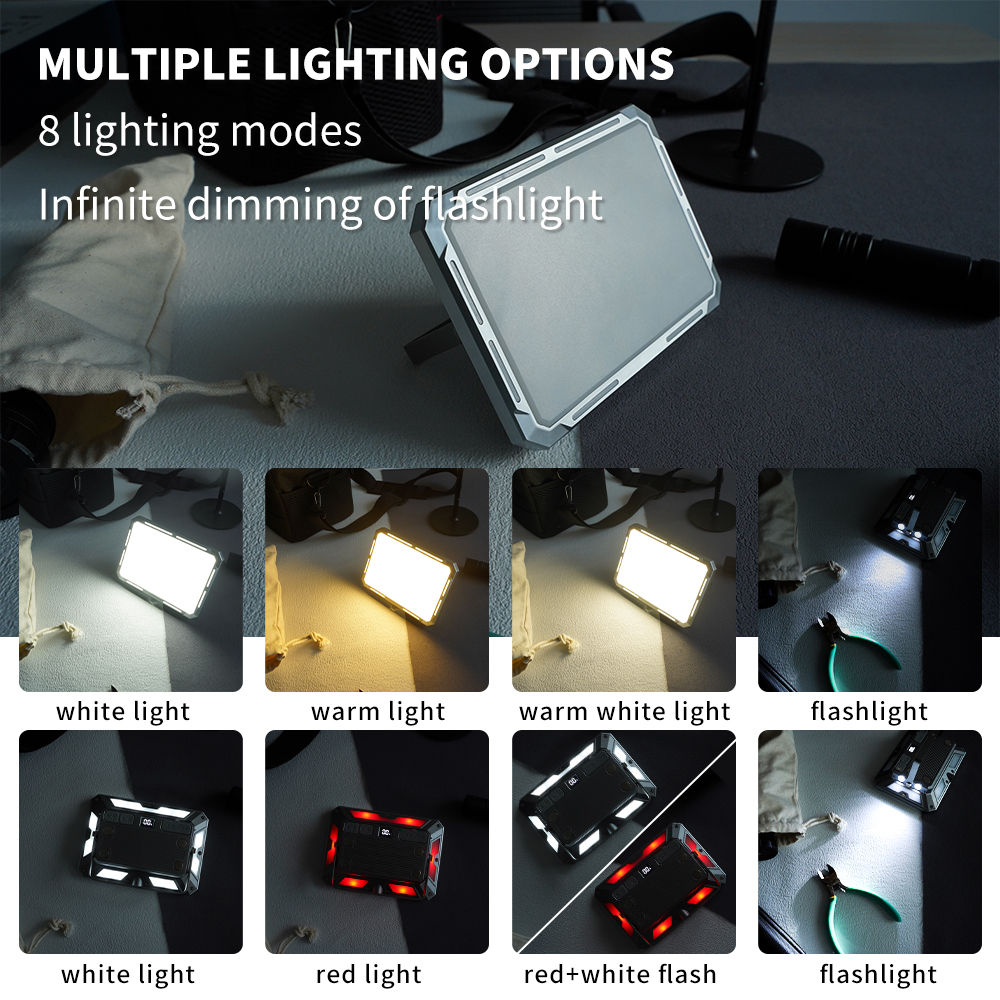 High Power Portable LED Work Light Rechargeable Waterproof Search Light Outdoor Emergency Aluminum ABS Body Cold White Emission