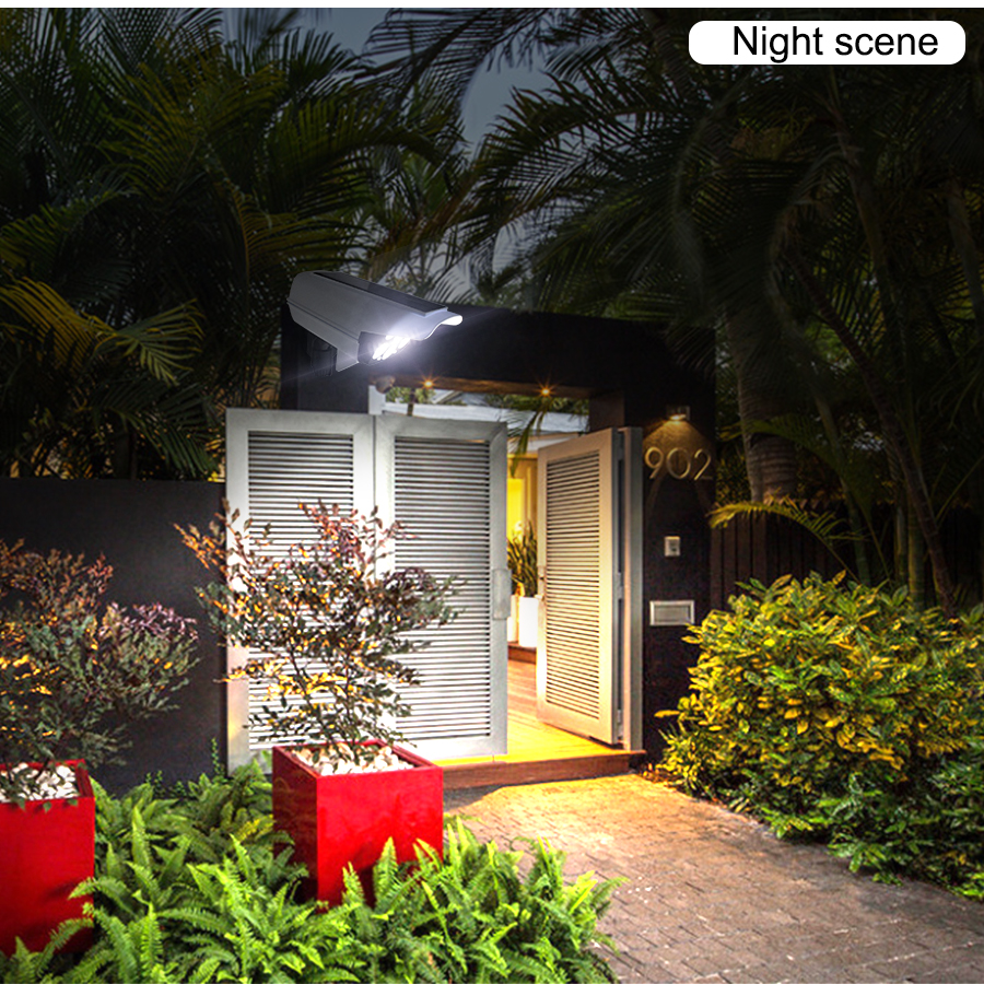 Outdoor Waterproof LED Solar Street Flood Light 80 Garden Security Wall Motion Sensor IP65 ABS Simulation Fa Ke Surveillance