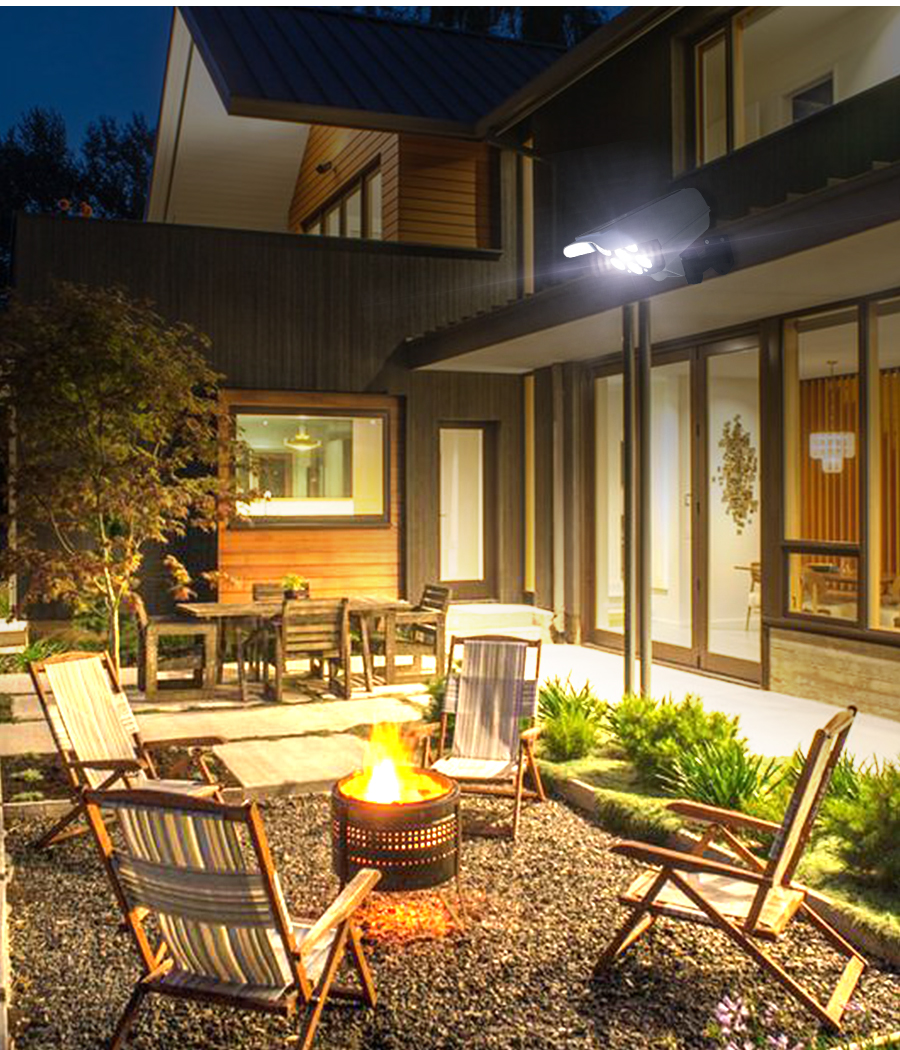 Outdoor Waterproof LED Solar Street Flood Light 80 Garden Security Wall Motion Sensor IP65 ABS Simulation Fa Ke Surveillance