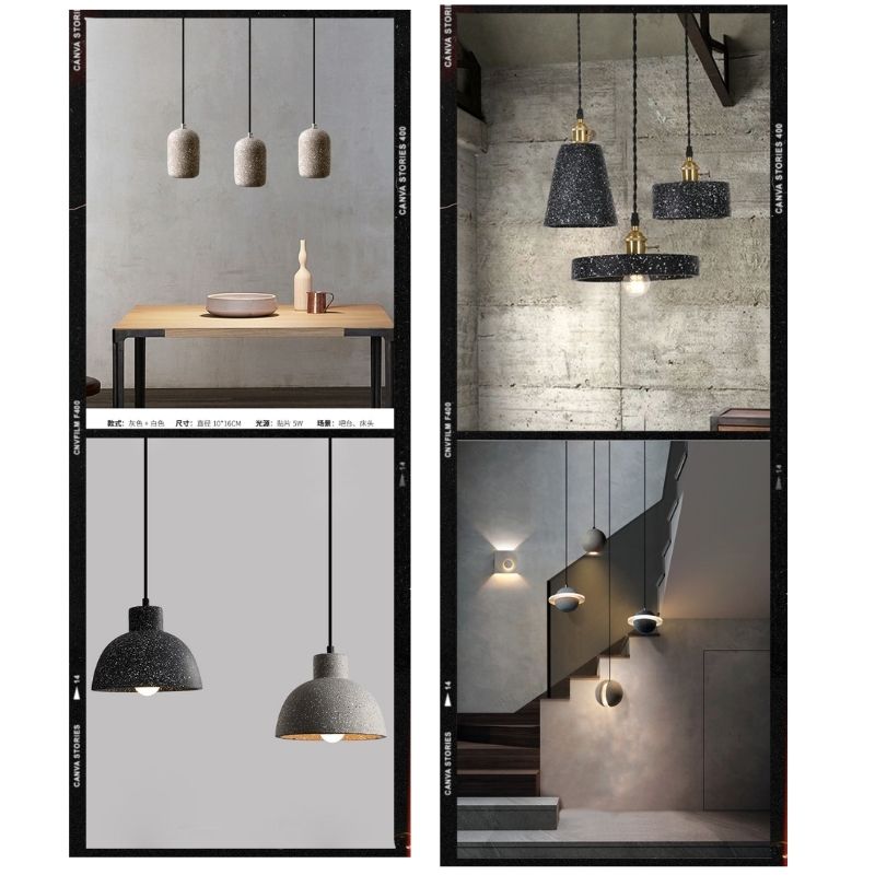 Customizable Modern Designer Geometric Cement Pendant Light for Hotels Restaurants Small Sizes Chandeliers Pendant Lights