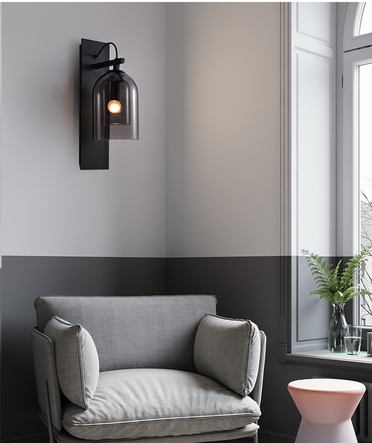 Nordic Modern Minimalist Generation Wall Lamp LED Light Source Creative Wrought Iron for Living Room Bedroom Study Aisle