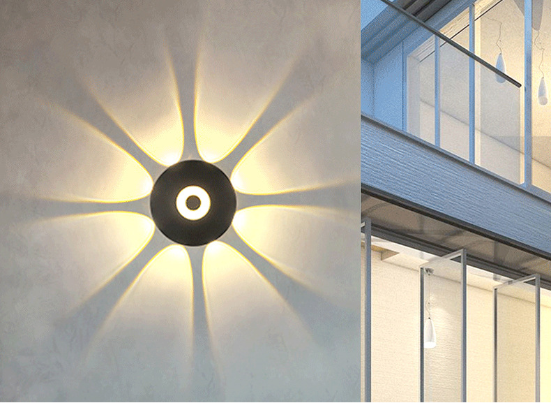 Modern Simple LED Rainproof Outdoor Wall Lamp Aluminum ba<i></i>se with Plastic Shell for Villa Garden & Exterior Door Outdoor Lighting