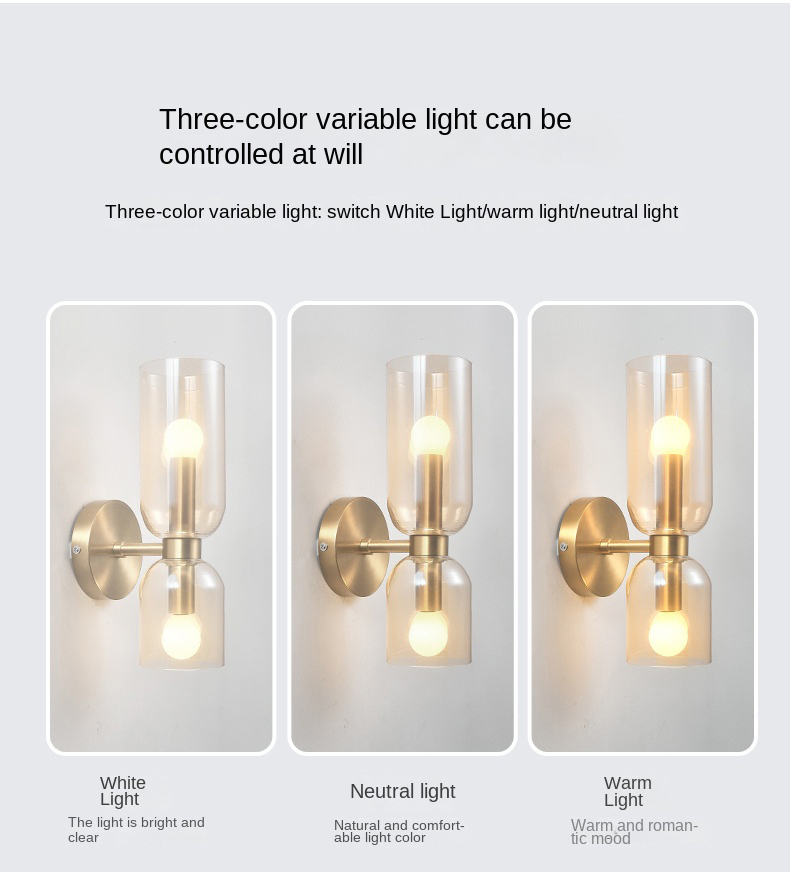 Nordic Creative LED Wall Lamp Light Luxury New Style for Bedroom Living Room Hotel Guest Room Iron Body Wall Lamp Simplicity