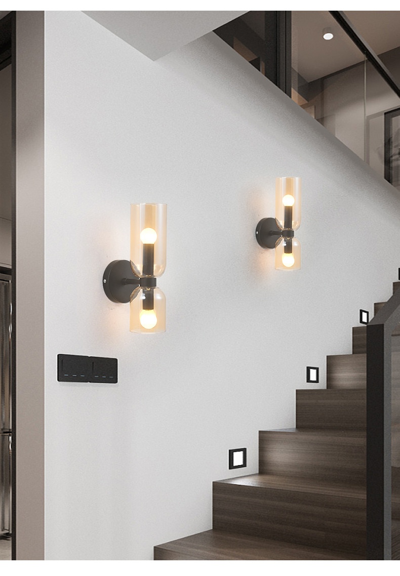 Nordic Creative LED Wall Lamp Light Luxury New Style for Bedroom Living Room Hotel Guest Room Iron Body Wall Lamp Simplicity